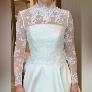 Elegant White Lace Long Sleeve Dress